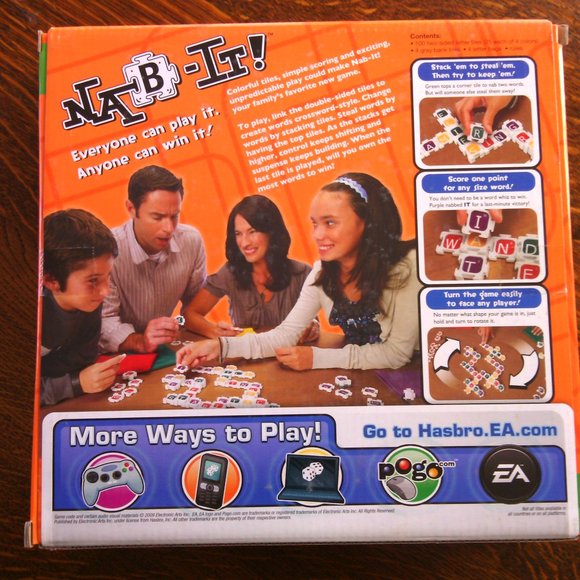 Hasbro's Nab-It! word game letter tiles Building Words Family Crossword Games - Picture 3 of 16